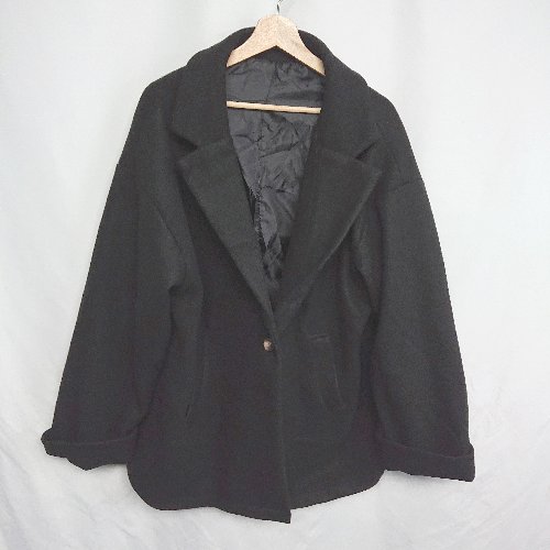 ■ ⊇ unrelaxing アンリラクシング 長袖 ロングコート サイズF ブラック メンズ レディース E 【中古】 ■ ⊇ unrelaxing アンリラクシング 長袖 ロングコート サイズF ブラック メンズ レディース E 【中古】