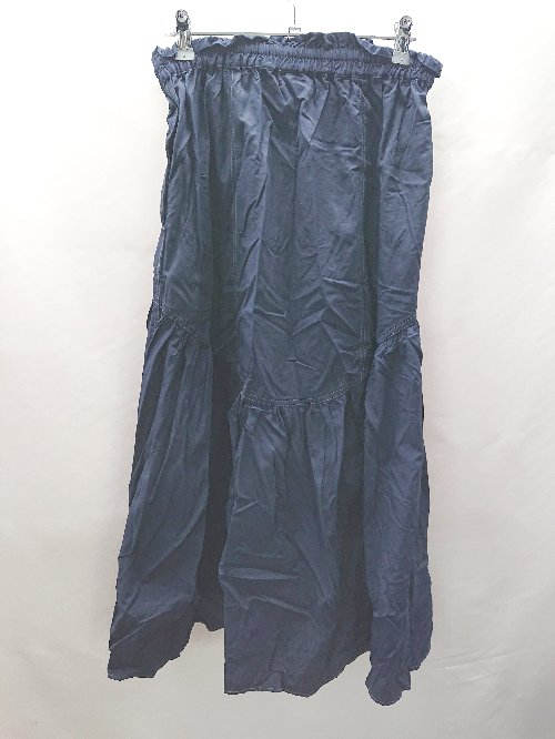 フクワウチの◇ Θ niko and … ニコアンド 綿混合 ロング フレア スカート サイズF ネイビー系 レディース E 【中古】｜アングル2