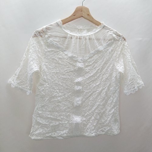 ◇ ⊂ MISCH MASCH ミッシュマッシュ コットン系 半袖 ブラウス サイズM ホワイト レディース E 【中古】