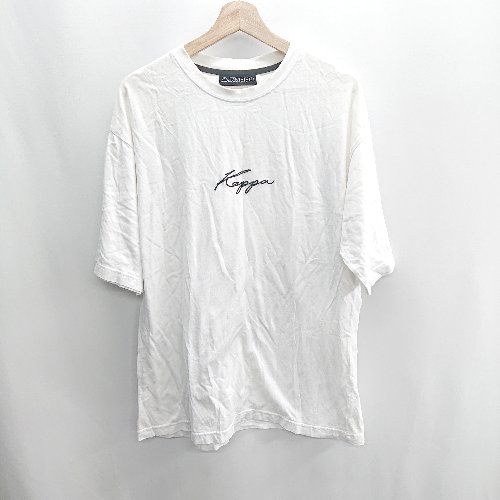 ◇ ⊂ KAPPA カッパ ロゴ刺繡 バックプリント 半袖 Tシャツ サイズM ホワイト ブラック メンズ レディース E 【中古】