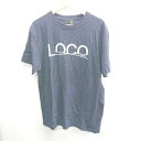 ◇ ⊂ 1975 Tokyo ロゴプリント 半袖 Tシャツ サイズL ネイビー ホワイト レディース メンズ E 【中古】