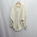 ◇ ⊇ WHO'S WHO gallery ダメージ加工 長袖 スウェットカーディガン サイズF アイボリー レディース E 【中古】(4)
