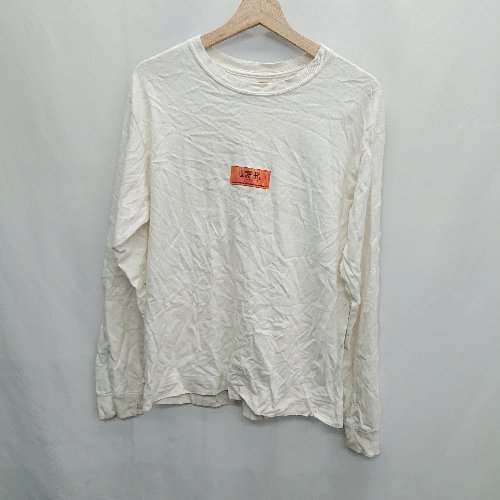 ◇ ⊇ UNIVERSAL OVERALL ブランドタグ付き 長袖 ロンT サイズ表記なし アイボリー オレンジ系 メンズ レ..