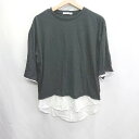 ◇ ⊂ CLASSICALELF レイヤード風 半袖 Tシャツ サイズM ブラック ホワイト レディース E 【中古】(4)