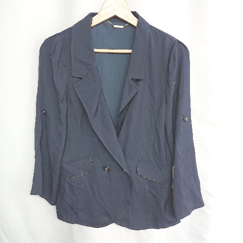 ◇ ⊇ Rue de B bis リューデベー ダブルボタン 長袖 ジャケット サイズ2 ネイビー ゴールド レディース E 【中古】