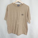 ◇ ⊂ CAMP7 ロゴプリント バックフォトプリント 半袖 Tシャツ サイズL ライトブラウン ブラック系 メンズ E 【中古】