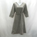 ◇ ⊂ closet story UNITED ARROWS ユナイテッドアローズ ベルト付属 長袖 膝下 ワンピース サイズF ブラウン レディース E 【中...