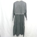 ◇ ⊇ ViS ビス 長袖 ロング丈 ワンピース サイズF ダークグレ- ブラック レディース E 【中古】