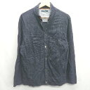 ◇ ⊇ SHIPS シップス ショールカラー 長袖 シャツ サイズXL ネイビー メンズ E 【中古】|詳細画像