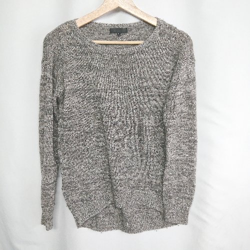 ◇ ⊇ ICB アイシービー シャイニー ラメ 長袖 ニット サイズS グレー レディース E 【中古】