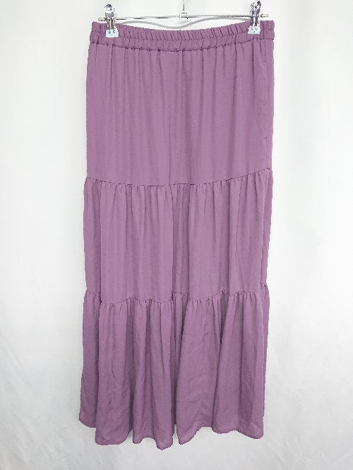 ◇ Θ apart by アパートバイ ウエストゴム マキシ フレアー スカート サイズM パープル レディース E 【中古】