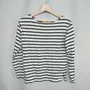 ◇ ⊇ URBAN RESEARCH ROSSO ロッソ ボーダー柄 ウール素材 長袖 ロンT サイズL ホワイト ブラック レディース E 【中古】