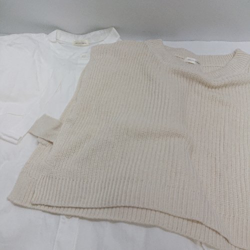 ◇ ⊂ ◎ apres jour mignon スタンドカラー 半袖 ロング丈 ワンピース サイズF ホワイト ベージュ レディース E 【中古】