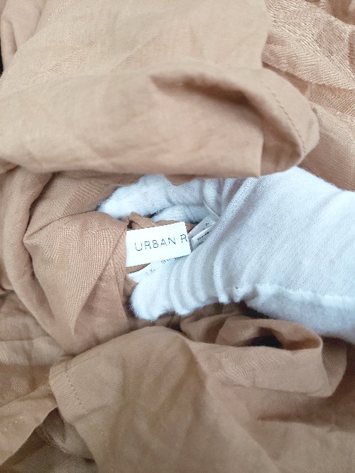 ◇ ⊂ URBAN RESEARCH コットン100% ギャザー ノースリーブ ロング ワンピース サイズFree ブラウン レディース P 【中古】