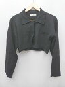 ◇ ⊇ cheek チーク ショート丈 長袖 ニット ジャケット サイズM ブラック レディース P 【中古】