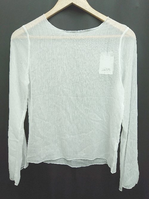 ◇ ◎　●未使用●　Θ　Φ moment+　モーメントプラス シースルー 長袖 カットソー サイズM ホワイト レディース P 【中古】