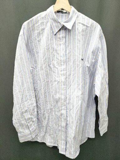 ◇ Θ w closet ストライプ柄 バックリボン 長袖 ミニ丈 シャツ ワンピース サイズF ブルー レディース P 【中古】 ◇ Θ w closet ストライプ柄 バックリボン 長袖 ミニ丈 シャツ ワンピース サイズF ブルー レディース P 【中古】
