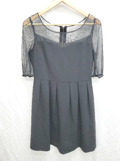 ◇ Θ Ray BEAMS レイ ビームス チュール 結婚式 ドレス 半袖 ミニ丈 ワンピース サイズ1 ブラック レディース P 【中古】 ◇ Θ Ray BEAMS レイ ビームス チュール 結婚式 ドレス 半袖 ミニ丈 ワンピース サイズ1 ブラック レディース P 【中古】