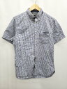 ◇ ◎ Θ BEAMS ビームス ギンガムチェック柄 半袖 シャツ サイズM ブルー メンズ P 【中古】(4)