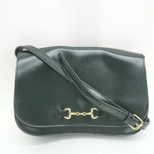 ◇ Θ Legato Largo ショルダーバッグ ブラック ゴールド レディース E 【中古】