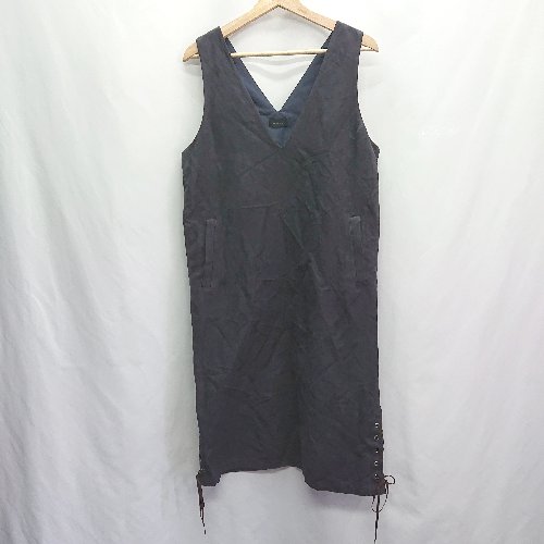◇ ⊇ apart by lowrys スエード系 サイドレースアップ ロング丈 ワンピース サイズF ネイビー レディース E 【中古】
