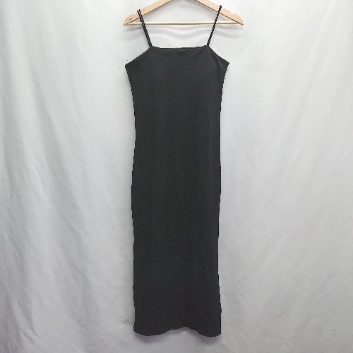 ◇ ⊇ select MOCA セレクトモカ コットン使用 キャミソール 膝丈 ワンピース サイズM ブラック レディース E 【中古】