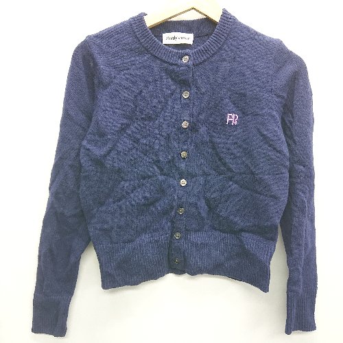 ◇ ⊇ fredy emue フレディ エミュ ウール系 長袖 カーディガン サイズM ネイビー レディース E 【中古】