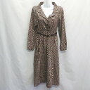 ◇ ◎ ⊇ one after another NICE CLAUP チェック柄 長袖 膝下丈 ワンピース サイズF ブラウン系 レディース E 【中古】|詳細画像