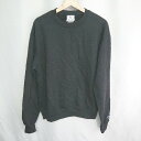 ◇ ⊇ Champion チャンピオン 袖口ロゴ刺繡 長袖 トレーナー サイズM ブラック メンズ レディース E 【中古】