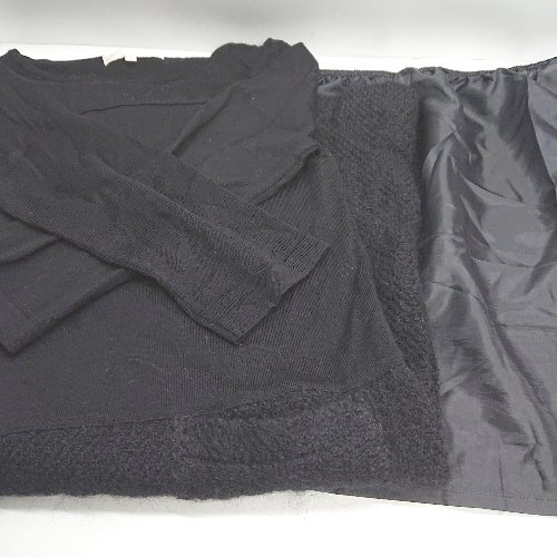 ◇ ⊇ NATURAL BEAUTY ナチュラルビューティ 長袖 膝丈 ワンピース サイズ38 ブラック レディース E 【中古】