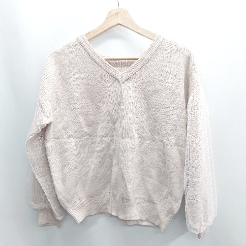 ◇ ⊇ ViS ビス 腕部分シアー素材 長袖 ニット サイズM ピンク系 レディース E 【中古】 ◇ ⊇ ViS ビス 腕部分シアー素材 長袖 ニット サイズM ピンク系 レディース E 【中古】