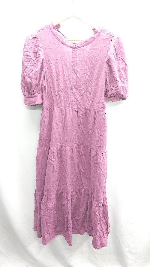 ◇ ⊂ w closet ダブルクローゼット パフスリーブ 半袖 ロング ワンピース サイズF パープル レディース E 【中古】