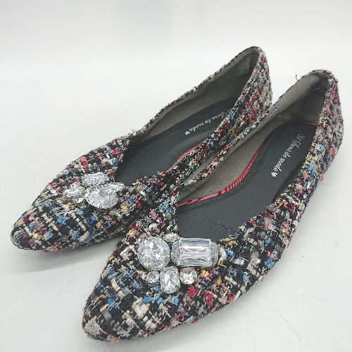 ◇ ⊇ 31 Sons de mode ツイード柄 ビジュー装飾 フラットシューズ サイズM マルチカラー レディース E 【中古】 ◇ ⊇ 31 Sons de mode ツイード柄 ビジュー装飾 フラットシューズ サイズM マルチカラー レディース E 【中古】