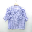 ◇ ⊂ Leithy レイシー Boutie Frill 五分袖 ブラウス 表記なし パープル系 レディース E 【中古】(4)