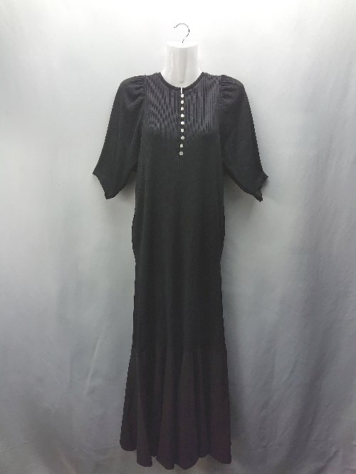 ◇ ⊂ ADAM ET ROPE アダムエロペ 五分袖 ロング丈 ワンピース サイズF ブラック レディース E 【中古】