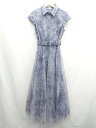 ◇ ⊂◎ MINAGRAM 総柄チュールスカート フレンチ ロング ワンピース サイズ表記なし ブルーグレイ系 レディース E 【中古】(4)