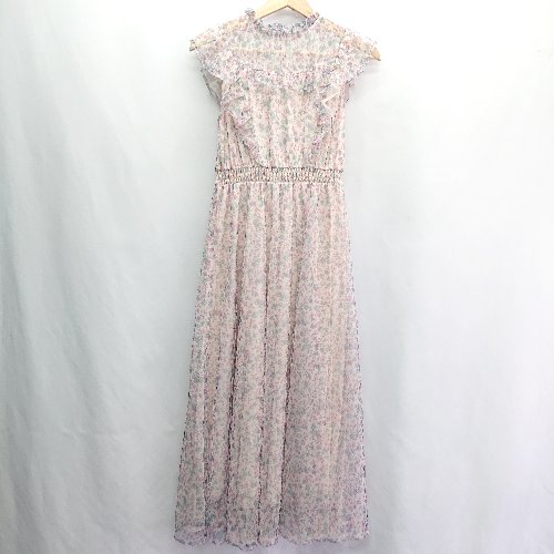 ◇ ⊂ titty&Co. ティティー&コー 花柄 シフォン フリル 袖なし ロング ワンピース サイズM マルチ レディース E 【中古】
