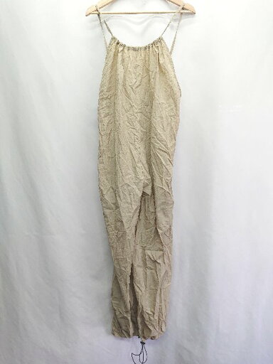 ◇ ⊂ Φ earthy アーシー ナイロン素材 - オールインワン サイズF ベージュ レディース E 【中古】 ◇ ⊂ Φ earthy アーシー ナイロン素材 - オールインワン サイズF ベージュ レディース E 【中古】