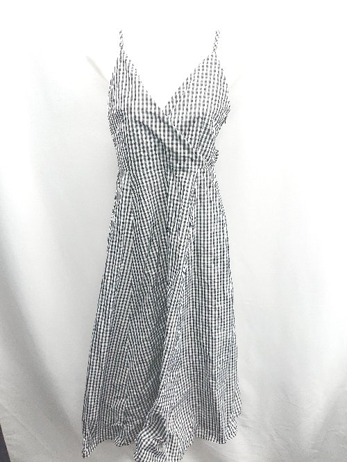 ◇ ⊂ And Couture ギンガムチェック バックリボン 袖なし ロング ワンピース サイズ38 ブラック レディース E 【中古】
