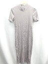 ◇ ⊂ ZARA ザラ リブニット 綿 半袖 ロング ワンピース サイズL モカベージュ系 レディース E 【中古】
