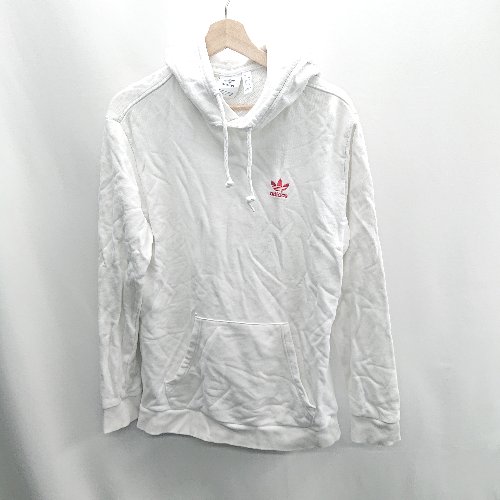 ◇ ⊇ adidas アディダス 長袖 パーカー プルオーバー サイズL ホワイト メンズ レディース E 【中古】 ◇ ⊇ adidas アディダス 長袖 パーカー プルオーバー サイズL ホワイト メンズ レディース E 【中古】
