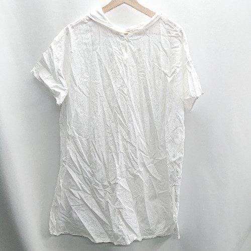 ◇ ⊂Φ SM2 サマンサ モスモス コットン系 リネン素材 半袖 膝丈 ワンピース サイズM ホワイト レディース E 【中古】