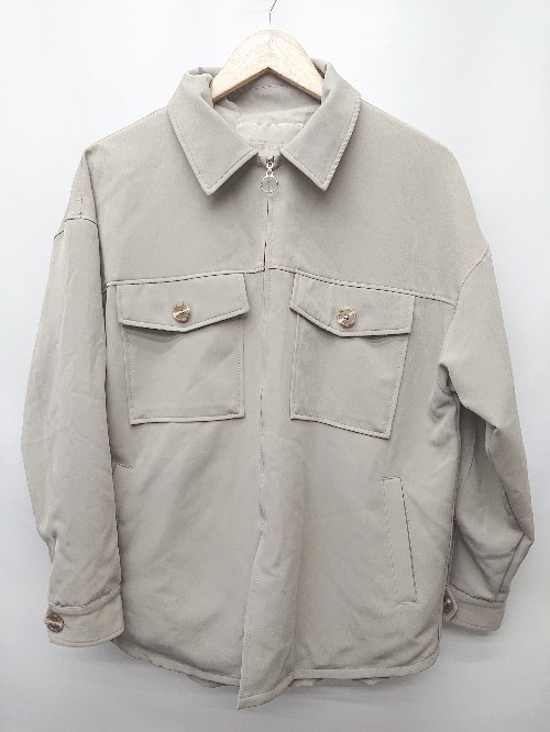 ◇ ◎Θ NICE CLAUP ナイスクラップ ミリタリー風 長袖 ジップアップ　ジャケット サイズ表記なし カーキ系 レディース P 【中古】