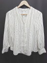 ◇ ⊂ le.coeur blanc ルクールブラン ストライプ ノーカラー 長袖 シャツ ブラウス サイズ38 ホワイト レディース P 【中古】(4)