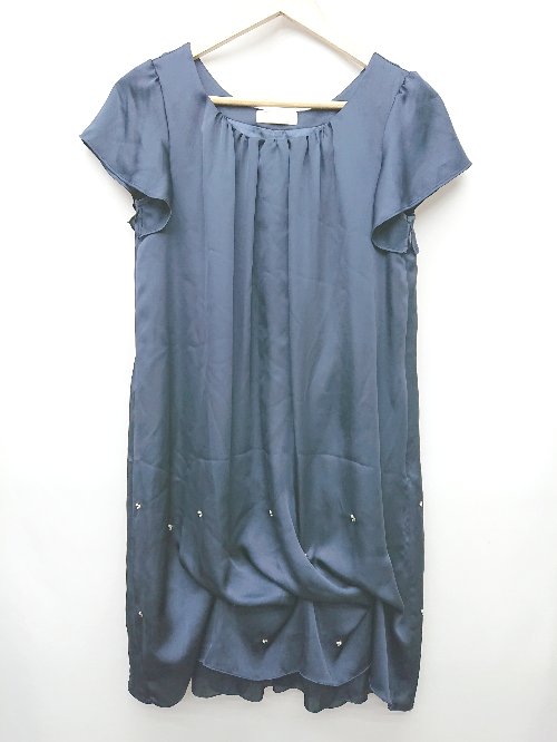 ◇ ⊂ any SiS エニィスィス フレンチスリーブ ミニ丈 ワンピース サイズ1 ネイビー レディース P 【中古】