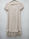 ◇ ⊂ The way of Chic Ray BEAMS ザ ウェイ オブ チック レイ 半袖 膝丈 ワンピース サイズ1 ベージュ レディース P 【中古】