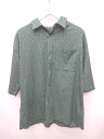 ◇ LAKOLE ラコレ 透け感 五分袖 シャツ ブラウス サイズL グリーン レディース メンズ P 【中古】