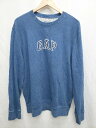 ◇ GAP ギャップ ワンポイント 長袖 トレーナー スウェット サイズL ブルー系 レディース メンズ P 【中古】