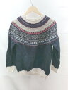 ◇ Sonny Label URBAN RESEARCH ノルディック柄 クルーネック 長袖 ニット セーター サイズF ネイビー系 レディース E 【中古】(4)