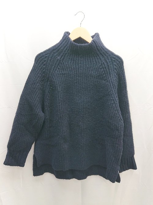 ◇ enklar ハイネック 長袖 ニット サイズF ネイビー レディース E 【中古】